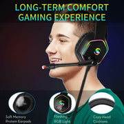 RGB lighting effect gaming headset