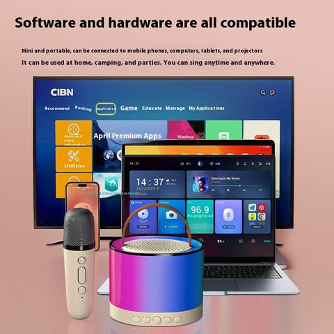 K52 Wireless Microphone Audio Integrated Microphone Karaoke Speaker