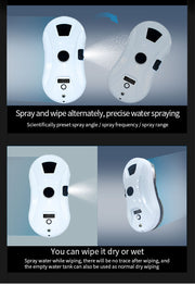 Window Cleaner Robot, Smart Window Cleaner With Automatic Water Spray, Remote Control Robot Window Washer For Windows Tiles Glass Door